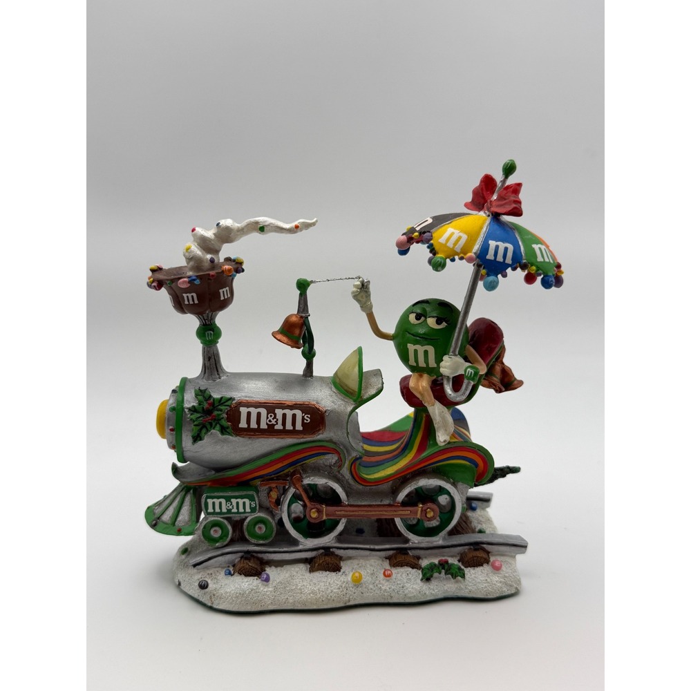 Danbury Mint M&M's Holiday Express Green Character Train Figurine Christmas